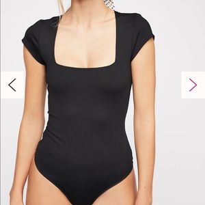 Free people fair and square neck duo bodysuit/sz small NWT